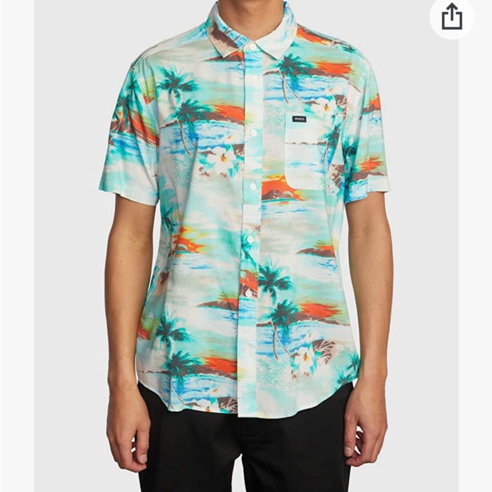 RVCA paradiso tropical print button down